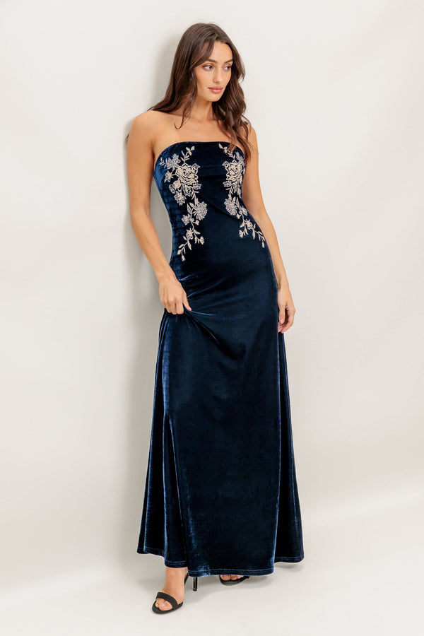 velvet-elegia-navy-maxi-dress Flying Tomato-Sophia's StyleDRESSES-1